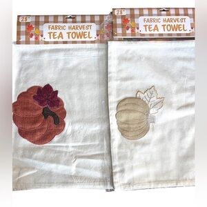 Gerson Fall Pumpkin Kitchen Tea Towels Set of 2